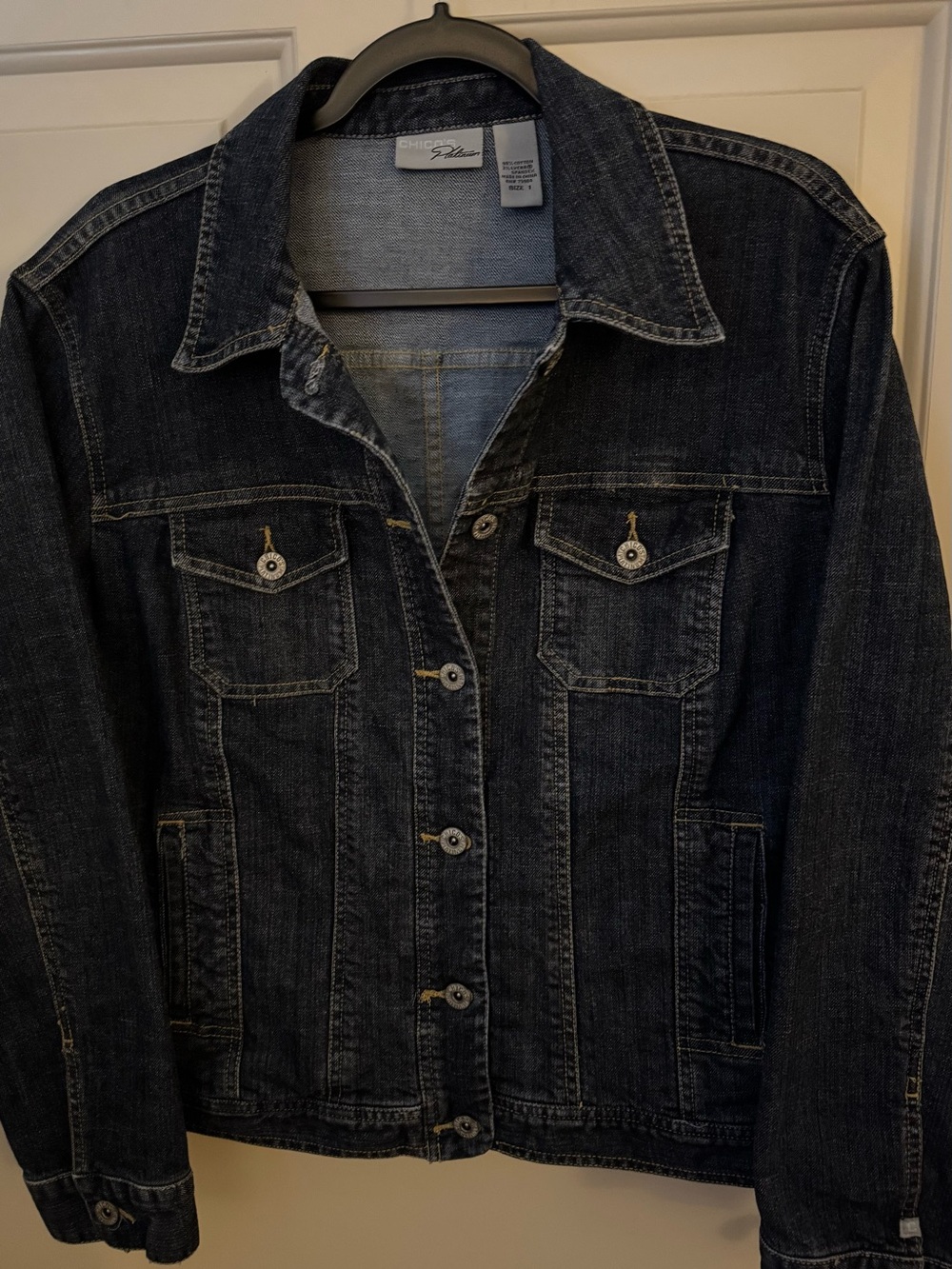 Chico's Platinum 98% Cotton Jean Jacket Indigo Blue Denim Jacket Chico’s Size -